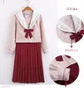 Ensembles de vêtements Premier amour Uniformes scolaires Filles JK Uniforme Chapeaux Chemises Jupes Costume Étudiant Haut Japonais Preppy Sailor Jkx112Clothing