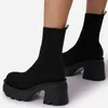 Femmes Bottes Plate-forme Talons Femmes Chaussures 2022 Nouvelles chaussettes Bottines pour femmes Plate-forme Chaussures Slip On Automne Hiver Botas Mujer Y220729