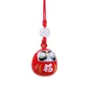 Keychains schattige Japanse Daruma Water Sound Bell Telefoonriemtas Bid Luck Rijkdom Hanger Keychain Smartphone Charms Kids Birthday GiftSkeych