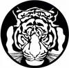 Re della decorazione della parete in metallo della foresta, arte della parete in metallo tigre, logo della parete della tigre