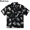 Karanlık Simge Baskılı Vintage Sokak Gömlek Erkekler Için Yaz Hawaii Gömlek Erkek Top 220401