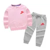 2022 Spring Autumn Baby Boys Girls 2Pcs/ Sets Clothes Children Cotton Sports Jacket Pants Toddler Fashion Clothing Kids Gray Tracksuits