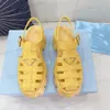Women Latest Designer Sandals Foam Rubber Sandal Fashion Platform Slides Triangle Metal Slippers vintage Beach Loafers Round Toe Sandal