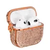 Antichoc Glitter Bling Strass Étui de protection Casque Accessoires pour Airpods 3 Airpod Pro 1 et 2 Génération Pro Couverture rigide avec crochet