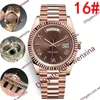 20 Kolor Top Wysokiej Jakości Yellow Rose Gold President Face Big Date Automatic Mechanics Watch Wodoodporne męskie zegarki ze stali nierdzewnej