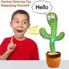 Bailing Cactus 120 Song Ser Talking Usb Battery Voice Repita la plush Cactu Dancer Talk Talk Talk Toys For Kids Gift 220702