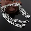 Chains Men39S 925 Серебряное серебро 4 мм6 мм8 мм12 мм Кубинское колье с цепью 1630 дюйма для мужчин женских ювелирных украшений Высокоэдром 7349089