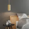 Pendant Lamps Nordic Brass Copper Tube Lights Bedroom Bedside Hanging Clothing Shop Restaurant Dining Bar Led Deco FixturesPendant