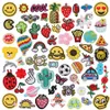 Sewing Notions 60 PCS Fruits Cartoon Applique Embroidered Patch on Kids Clothes DIY Iron On Patches for Clothing Stickers Animal Badges