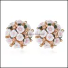 Charme Ohrringe Schmuck Gro￟handel Bem￼hungen Diamanten Frauen China Porzellan Blumenohrohrstollen Miao 8 Farben Gr Dhu2n