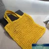 Vrouwen handtas zomer nieuwe eenvoudige stromas strandtassen handgeweven vrouw schoudertas zoete holte gehaakte 286JJ