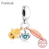 925 Silver Fit Pandora Charm 925 Bracelet Bracelet Neckalce 925 Sterling Silver Trunk Turkey Blue Evil Eye Zirconia Bead charms set Pendant DIY Fine Beads Jewelry