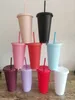 Gobelets en plastique de 24oz, pour boire du jus, avec lèvre et paille, tasse à café magique, tasse transparente en plastique personnalisée