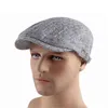 Casual Hat For Men Solid Breattable Cotton Linen Berets Blue Gray Spring Thin Flat Edge Peak Cap Women Simple Newspaper Seller Hats J220722
