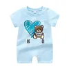 Fille Garçon Bébé Enfants Designer Barboteuses Été Haute Qualité Pur Coton Coton À Manches Courtes Vêtements 1-2 Ans Nouveau-Né Combinaisons Enfants