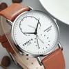 Smeeto Simple Fashion Hemisphere Second Disc Stone Watch Waterproof Watch Belt Men's Watch Watchale