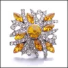Klamry Haczyki Noosa 18 mm Owalny Kryształowy klejnot imbirowy ginger biżuteria Sier Kolor Flower DIY Naszyjnik
