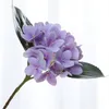 Bir Sahte Çiçekler Tek Kök Lateks Ortanca 17 "Uzunluk Simülasyon Gerçek Dokunmatik Mini Hidrangözler Düğün Centerpieces için