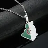 Chaînes Émail En Acier Inoxydable Algérie Carte Drapeau Algériens Pendentif Colliers Femmes Cadeaux À La Mode Argent Or Couleur Bijoux EthniquesChaînes Elle22