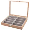 Organizzatore di occhiali da sole in legno con 8 griglie/fessure, espositore per occhiali da vista, contenitore per occhiali per gioielli Organizzatore per donna Uomo H220505