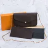 2022 3PCS Kobietowa torba na ramię Messenger Łańcuch Pasek Cross Body Body Worki Ladies Flap Torebka Torby sprzęgła