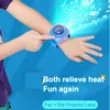 Leafless Watch Fan USB Charging Cartoon Mini Portable Star Projection Wrist Fan Children Gift