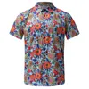 Casual shirts voor heren mannen Hawaiiaanse T-shirt T-shirt Holiday Summer Summer Beach Floral Blouse Tops Quick Drying Leisure Shirt Losse T-Shortmen's