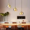 Hanger lampen Noordelijke minimalistische goud vergulde een enkele kop slaapkamer woonkamer lamp rook grijs glas restaurant decor led hangende lichte spendant