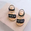 Neonate Versione coreana Sandali in tessuto nero Bambini Estate per bambini Vestito da principessa rosa Scarpe da spiaggia da 1 a 7 anni 21-30 G220523