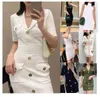 Women Two Pieces Dress Slim and Sexy Shape Design Luxry Designer Knitting Clothes Office Outfit Party Dress More Than 10 Designs SML-1