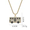 Pendentif Colliers Mode Mignon Bus Voiture Collier Haute Qualité Cuivre Zircon Bijoux Cadeau Or Argent Couleur Deux Choisissez Un