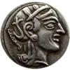 G02 Rzadka starożytna moneta starożytna Atena grecka srebrna drachm - Atena Greece Owl Drac Brass Craft Ornaments Replica Monety177a