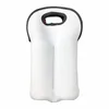 Secure Carry Handle Sublimation Wine Carrier Tote Bag Neoprene Insulated Two Bottle Sleeves Holders Bags For Protector Beer Cans Champagne Water Bottles