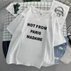 여자 플러스 사이즈 티셔츠 면화 V- 넥 짧은 소매 T 셔츠 여성 2022 여름 편지 인쇄 캐주얼 대형 여성 탑 티웨이 맨