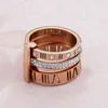 Pierścień stali nierdzewnej różowe złoto cyfry rzymskie pierścionek mody biżuteria Pierścień Women039s