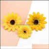 Dekoracyjne kwiaty wieńce świąteczne przyjęcie do domu ogród 3PCS jedwabne gerbera fałszywe rośliny słonecznik scrapbook DIY Dekoracja akcesoria