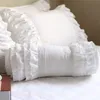 Kuddefodral söt godis ruffle lager spetsdekorativa prinsessa kast kuddar elegant sängkläder soffa kudde täcker y200103 ative