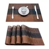 Set van 4 tafelplacemats voor dineren geweven matten niet -slipplaats Cup Coaster Plastic servetten keuken en huis 220627