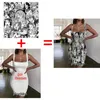 フェキオンDIY 3Dプリントドレス女性ホルターノースリーブファッションレディースドレス小説セクシーレディース衣料品パーティービーチG01 220707