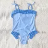 Baby Girls Designer Swits Suits One-Mase Vacasion Beach Swimsuits Dzieci Letni list nadrukowane stroje kąpielowe Dzieci Kuilu 2Colors