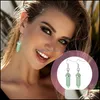 Charm Natural Stone Charms Drop Earrings Hexagonal Lapis Amethyst Rose Quartz Crystal Earring Chakra Pendum Jewelr L Baby Dh4Aw