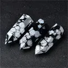 Flocon de neige Obsidienne Points de cristal Points de cristal Tour Cristal Tour de guérison Home Decor Point Cristal Cadeaux