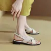 Designer Women Summer Sexy Luxury Sandals Shoes Genuine Leather Block low Square Heels Pumps Flats Shoe Party open toes Dress Shoe Formal YGN020-573-2