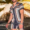The Fashion Men s Trip Hawaiian Beach Style Digital Print Cardigan Short Shirt Jogging Shorts 2 Piece Suit 220613