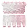 Solid BodysuitsPants Bébé Garçon Vêtements Vêtements Ensembles 012M Bébé Fille Vêtements Unisexe né Filles Bébé Coton Roupa de 220608