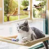 Rede de cama de gato para gatos adorável espreguiçadeira respirável instalado camas de janela de gato casa de ventosa de ventosa mount kitten fontes resto 220323