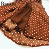 Sukienki retro bazaleas szczupła brązowa sukienka seksowna kropka druk podzielone vintage rurka top damska sukienka 220615