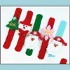 Décorations de Noël Fournitures de fête de fête Cadeaux de jardin à la maison Bracelets à claques Bracelet enfants Enfants Père Noël Arbre S Dhnt4
