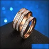 Band Rings Jewelry Crystal Cz Stone Ring Vintage Stainless Steel Women Wedding Fashion Promise Sier Rose Gold Engagement 690 T2 Drop Deliver