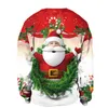 Erkekler çirkin Noel kazak yapışkan Noel kazak sweatshirt Noel Baba Baskı Sonbahar Kış Yenilik Noel Jumper'lar L220801